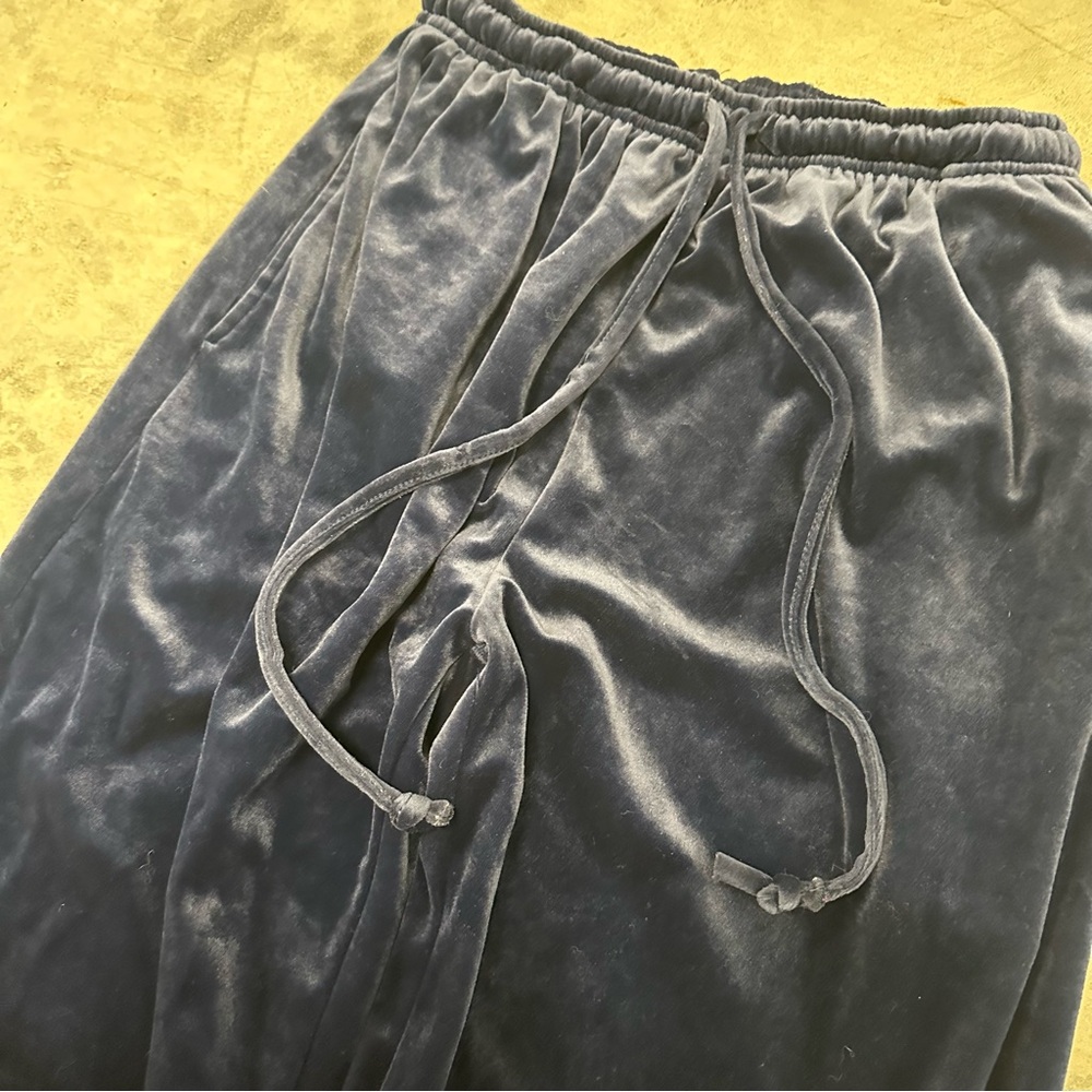 Y2K Women’s Blue Velour Cozy Sweatpants Casual Small - Picture 3 of 9